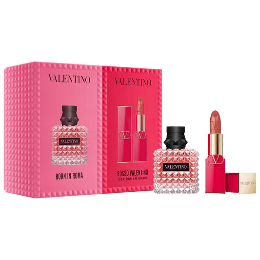 Pre orden - Mini Donna Born in Roma Perfume & Rosso Lipstick Set