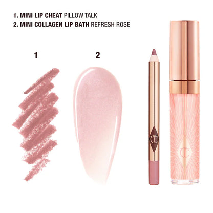 Pre Orden - Mini Glossy Pink Lip Gloss + Lip Liner Set