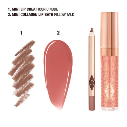 Pre Orden - Mini Glossy Pink Lip Gloss + Lip Liner Set