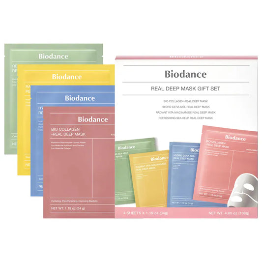 Pre orden - Real Deep Mask Gift Set - 4 Masks for Pore Care, Hydration, Calming and Dark Spot Treatment